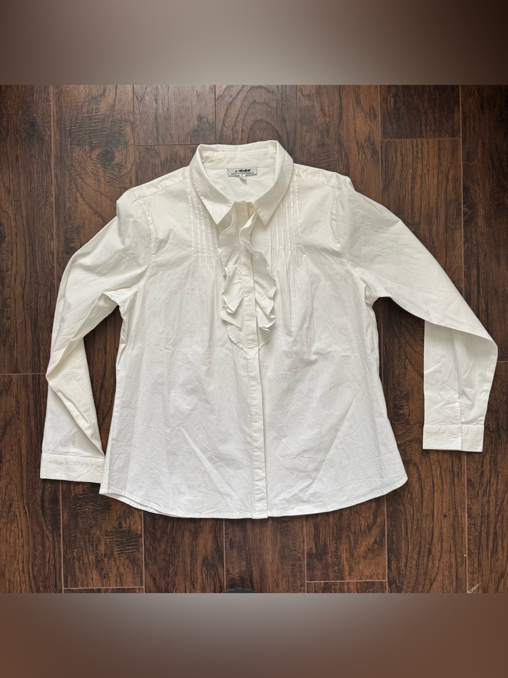Back In The Saddle White Large Western Ruffle Front Button Up Shirt